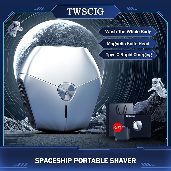 Mini Electric Foil Shavers for Men Portable Electric Razor Face Shaver with IPX7 Waterproof Type C Fast Rechargeable (Silver)