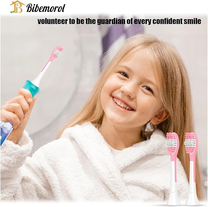 Kids Replacement Heads Compatible with Philips Hx6320 HX6321 HX6032/94 HX6331 HX6340 Kids Toothbrush Over 7 Years