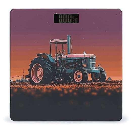 Aesthetic Tractor Weight Scale Digital Electronic Scales Bathroom Scale Larg LCD Backlight Display High Precisio MeasurementsTempered Glass