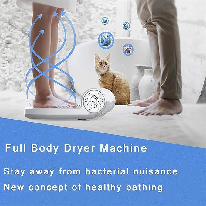 Full Body Dryer Machine Negative Ions Body Heater Blow Dryer Cold/Hot Air Adjustment High/Low Speed Adjustment Foot Touch Control Natural Warm Air Wind Body DryWithWeightScale