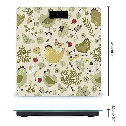 Yellow Leaves Chicken Scale for Body Weight Digital Bathroom Scale Precision Smart Weighing Scales with Clear LED Display Accurate High Precision Scales Weighing Machine