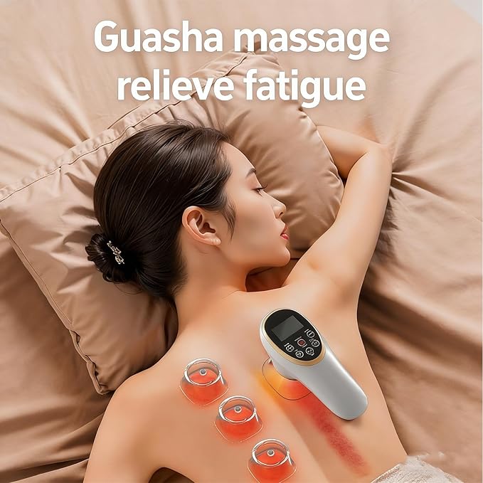 WIKINK 4-in-1 Body Sculpting Machine - Anti-Cellulite Massager with Lymphatic Drainage Skin Tightening Cupping &amp Heat 15 Levels Wireless Charging for Face Back Abdomen Legs Buttocks (Whit