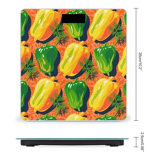 Dill Pickles Print Weight Scale Large Digital Bathroom Scales with Bright LED Display Non Slip Digital Scale and Step On Fashion Weighing Machine for Body
