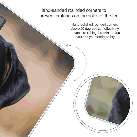 Rottweiler Dog Weight Scale Large Bathroom Scales Digital Weight with Bright LED Display Non Slip Automatic Weighing Scale Fashion Weighing Machine for Body
