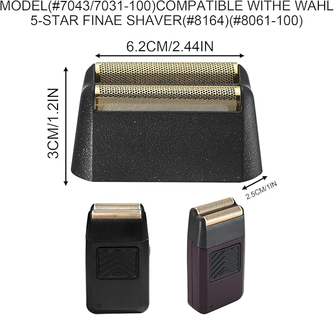Wahl Professional 5-Star Series Finale Shaver Replacement Foil and Cutter Bar Assembly - 2 Count Compatible with Wahl Shaver Foil 7043