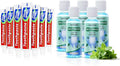 Mini Mouthwash and Travel Size Toothpaste BulkBlue 35ml/1.2 fl oz Mint Flavor Mouthwash and 0.35oz Small Toothpaste for TravelOfficeToiletry Kits