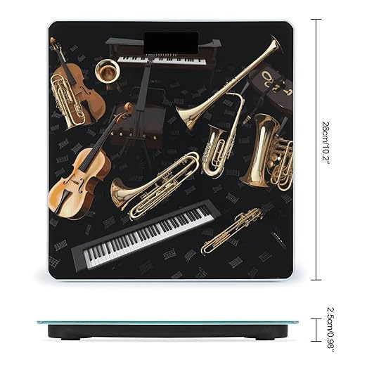 Musical Instruments Scale for Body Weight Sturdy Tempered Glass Weighing Scales with LCD Display Accurate Digital Bathroom Scale Convenient Body Fat Smart Scales 400lb