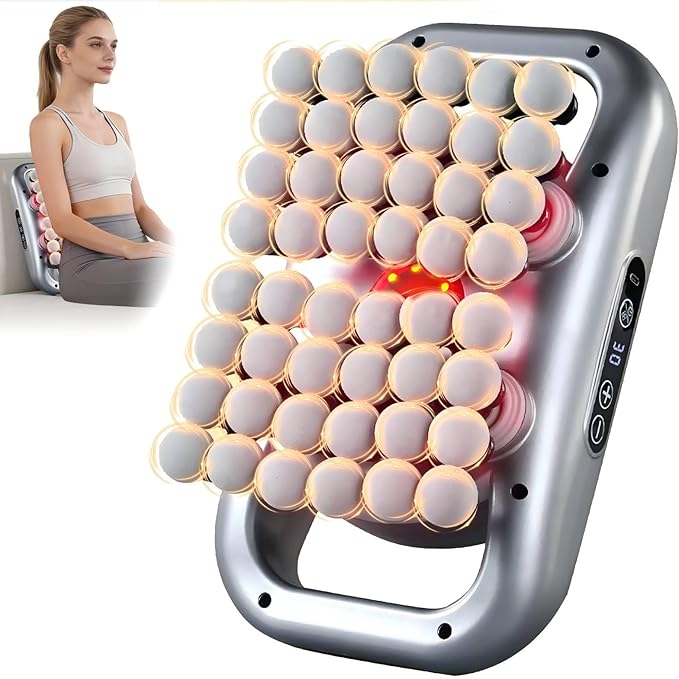 48-Head Deep Tissue Massage Gun Percussion Muscle Massager with 9 Modes &amp Adjustable Intensity Quiet Full-Body Relaxation for Back Shoulders Legs Feet Home Gym Office Use