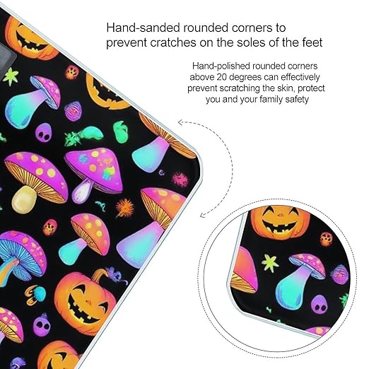 Women's Digital Bathroom Weighing Scale Automatic Switch Energy Saving Scale Smart Scale for Body Weight Halloween Pumpkin Trippy Mushroom