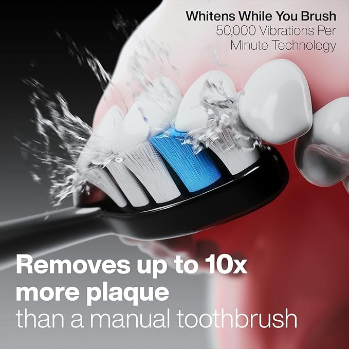 Aquasonic Black Series PRO – Ultra-Whitening Electric Toothbrush – 5 Modes &amp Smart Timers – Premium Travel Case &amp 6 Proflex Brush Heads – ADA Accepted Toothbrush