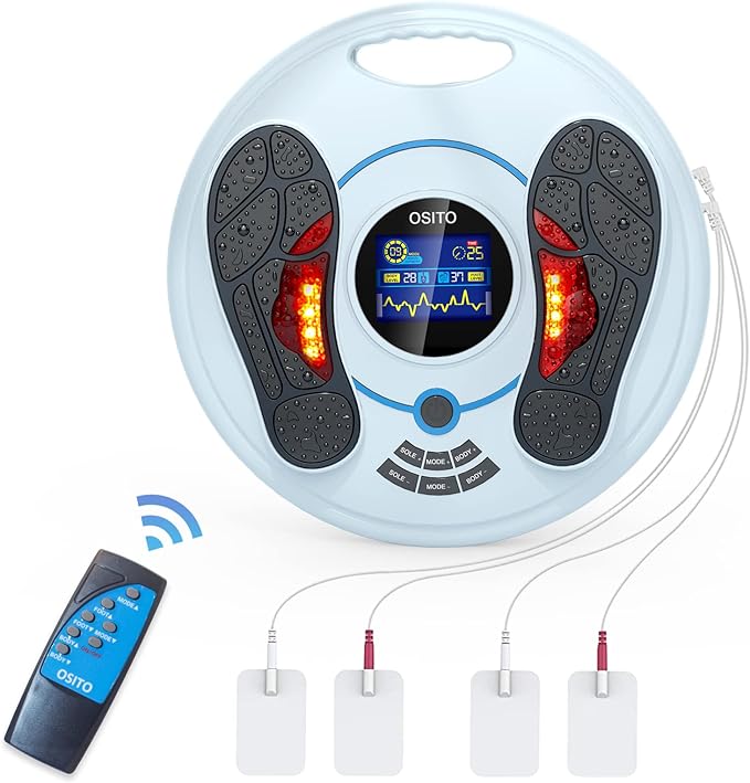 OSITO Foot Circulation Stimulator-FSA HSA Approved Foot Circulation Promoter Device Pulse EMS &amp TENS Foot Nerve Stimulation Massager- Boost Circulation Relief of Neuropathy Pain and Body Pains