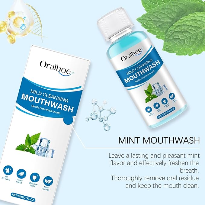 Fresh Mint Mouthwash for Instant Clean &amp Long-Lasting Freshness – Remove Food Residue Boost Oral Comfort(2PCS)