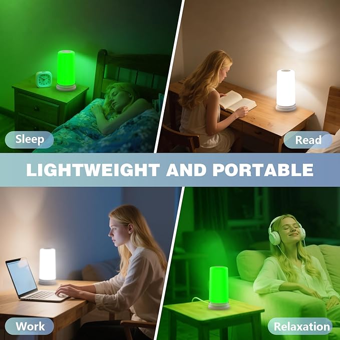 Green Light Migraine Lamp for Headaches Insomnia Anxiety Relief 520nm Narrow Band Green Migraine Light Sleep Aid Lamp to Support Deep Relaxation Dimmable Sleep Device