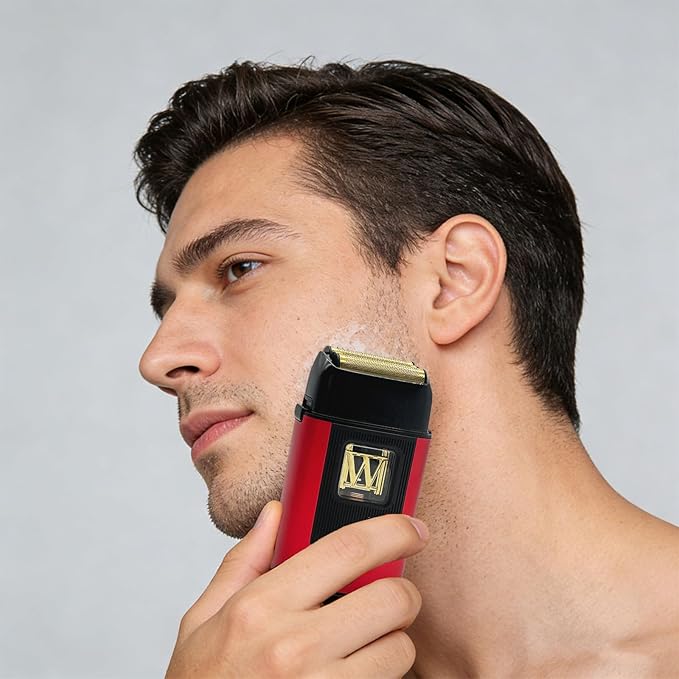 WMARK Electric Foil Shavers for Men Electric Razor for Men Beard Shaver Cordless Maglev Vector Motor 10000RPM Stainless Steel Gold-Titanium Coating 3 Floating Blades USB-C Rechargeable NG-XS1