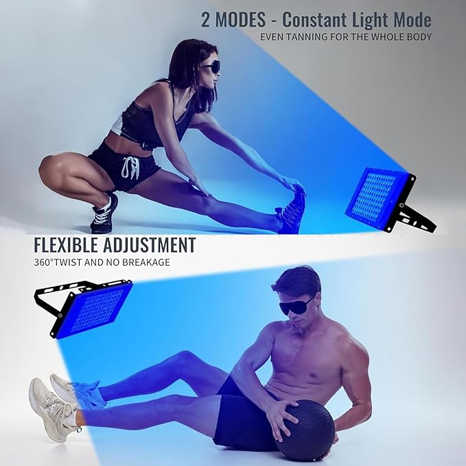 Tanning Lamp for Home Use Tanning Thearpy Light - 420 LED Therapy Light with 360° Adjustable Stand (15-61” Height) &amp 5-30 Min Timer for Even Bronze/Wheat Skin Tone