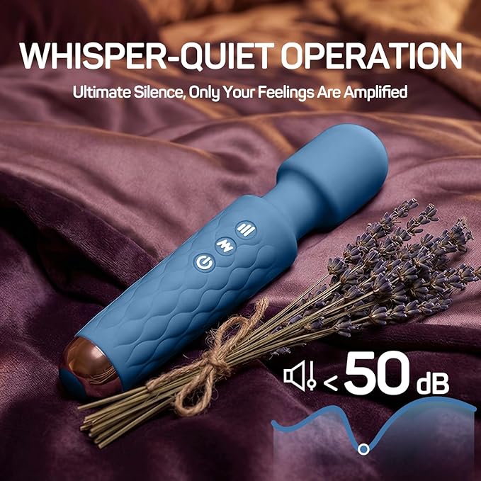 Rechargeable Personal Massager 8-Speed &amp 20-Mode Cordless Handheld Percussion Massager for Neck Back Shoulder Relaxation Quiet Handheld Body Massager with Ergonomic Design(Dark Blue)
