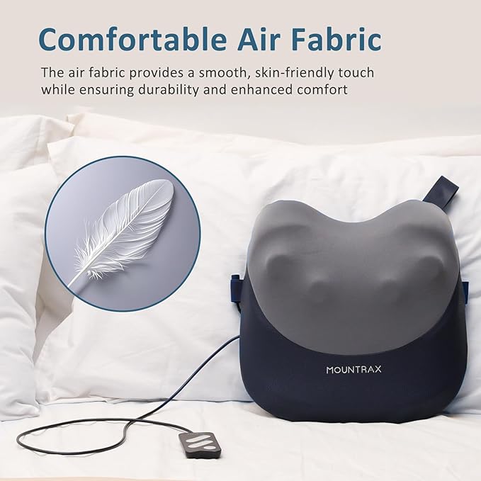 MOUNTRAX Shiatsu Back Massager with Heat Gifts for Women Men Back Massager for Pain Relief Deep Tissue 3D Kneading Massage Pillow for Back