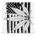 Marijuana Weed Leaf Black and White American Flag Smart Square Scale with Digital Display for Bathroom Scale
