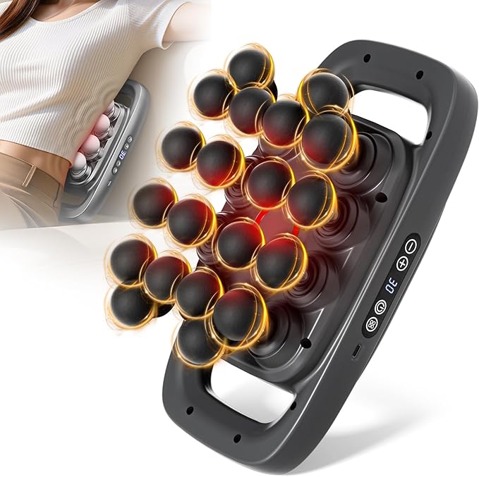 20-Head Massage Gun 30 Intensity Levels 3 Modes Deep Tissue Massager with 50KG Force &amp Noise-Free Motor for Neck Back Legs Shoulders Portable for Full Body Muscle Recovery