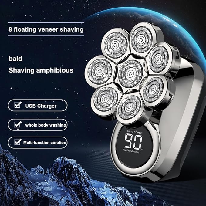 Head Shavers for Bald Men 6 In 1 Men's Rechargeable Razor Nose Hair Trimmer Razor Electric Shaver Men's Razor Men's Electric Shaver Beard Trimmer