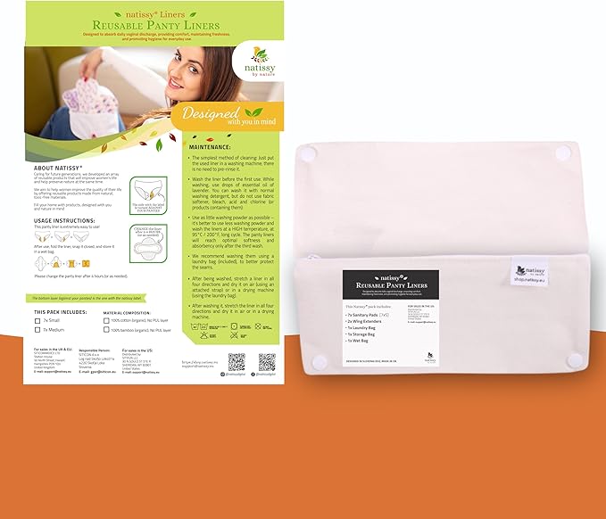 Non-Slip Organic Cotton Reusable Panty Liners for Teen Girls (Small 7-Pack) - 100% Breathable &amp High-Temp Washable Cloth Panty Liners for Vaginal Discharge - Gentle on Skin Stay Fresh &amp Dry