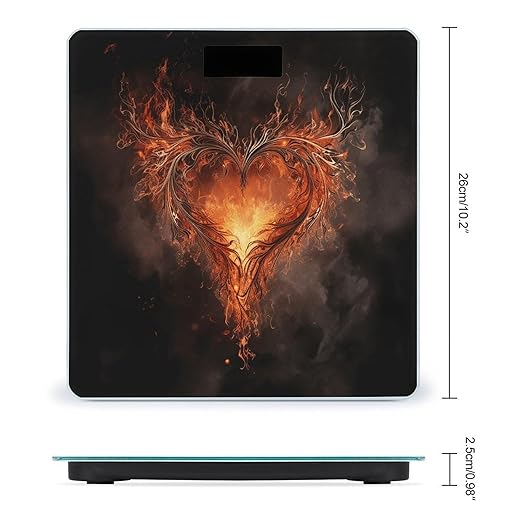 Digital Bathroom Scale for Body Weight Scale with Bright LCD Display High Accuracy Step-On Technology Auto On/Off Show A Heart on Fire Digital Scales 400 Lbs /180kg