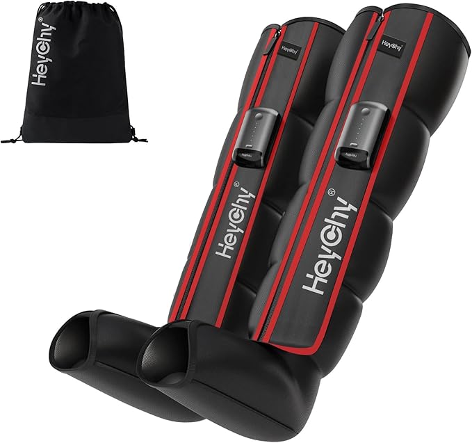 Air Compression Foot &amp Leg Massager - Cordless Sequential Recovery System with 5 Pressure Levels Improve Circulation &amp Muscle Relaxation - Portable for Athletes Seniors Runners (Medium)