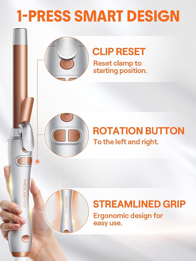 SHEGLAM Rotating Curling Iron+Beach Babe Hair Waver