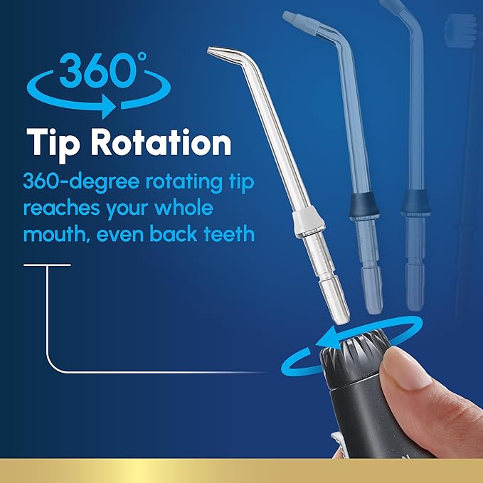 Waterpik Aquarius Water Flosser For Teeth Cleaning Gums Braces Dental Care Electric Power With 10 Settings 7 Tips For Multiple Users And Needs ADA Accepted Black WP-662 Packaging May Vary