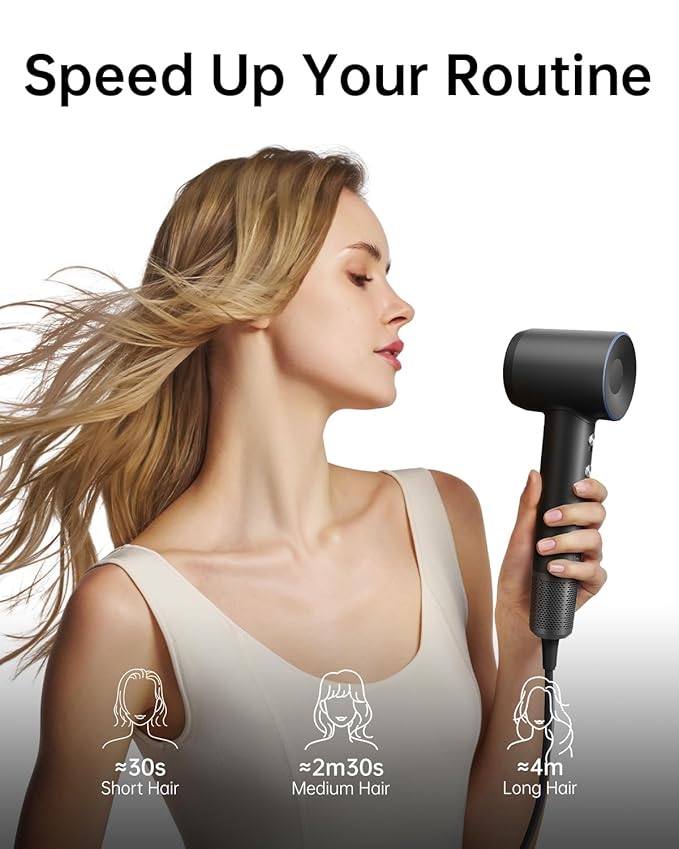 Laifen Swift Special Hair Dryer High Speed 200M Ionic Blow Dryer with 110 000 RPM Brushless Motor for Fast Drying Low Noise Hairdryer with Magnetic Nozzles HD501