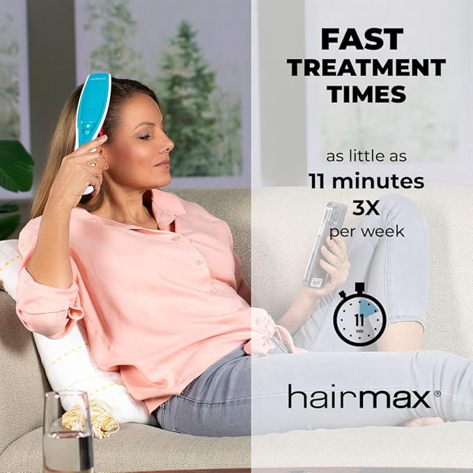 Hairmax Ultima 9 Classic LaserComb -(FDA Cleared) Laser Hair Regrowth Treatment Device for Men &amp Women - Reverses Thinning Hair Loss - Red Light Therapy to Stimulate Hair Growth - Cordless Design