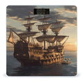 Fantasy Pirate Ship Bathroom Scale Large LCD Backlight Display Digital Scale Rounded Corners Body Scales Automatic Power On/Off Bathroom Scales for Home Bedrooms