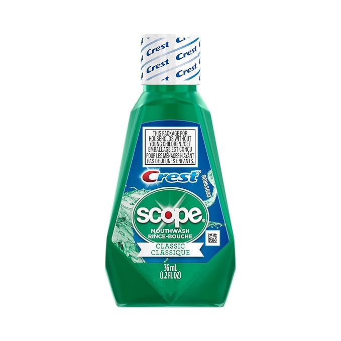 PROCTER &amp GAMBLE Crest + Scope Rinse Classic Mint 36 Ml Bottle 180/carton