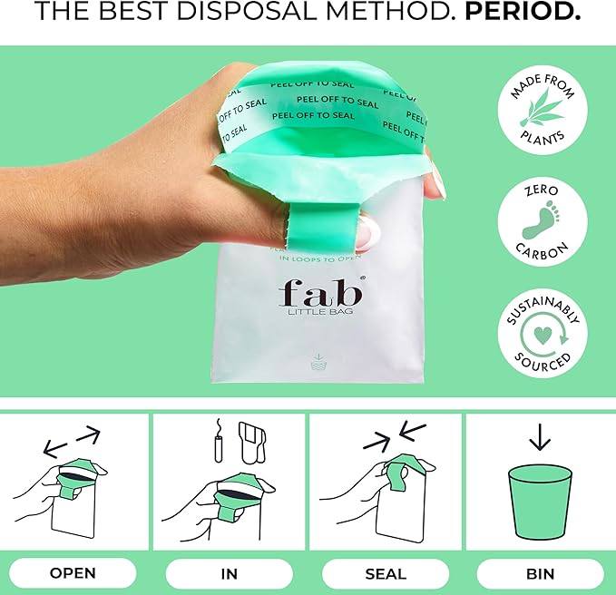 Fab Little Bag Feminine Hygiene Disposable Bags Holder for Tampons and Sanitary Pads Feminine Care Products Dispenser