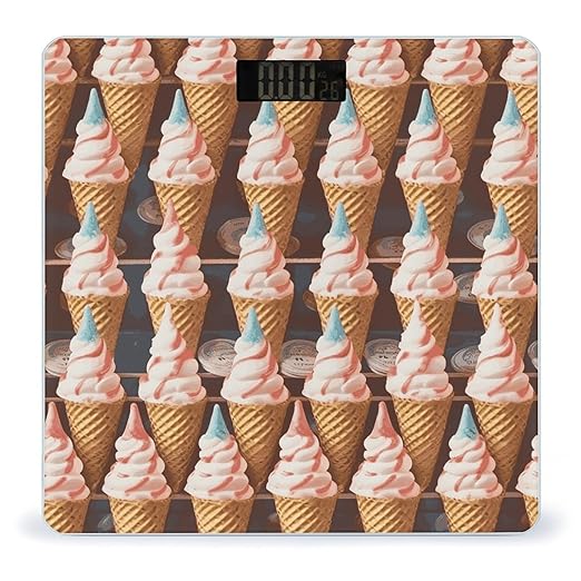 Ice Cream Cones Fifties Time Smart Scale for Body Weight Accurate Bathroom Scale with LED Display Digital Weight Scales Weighing Machine High Precision Scales for Bath Home