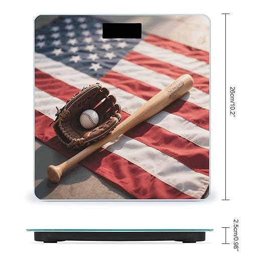Baseball Glove and Bat Weight Scale Cute Bathroom Scale for Body Highly Accurate Digital Weighing Machine for People Compact LCD Display Scales with Sturdy Toughened Glass Scales