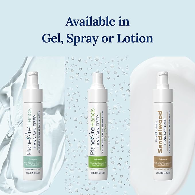Sandalwood Lotion Hand Sanitizer | Travel Essential | TSA-Approved | Moisturizing Hand Lotion | Made with Aloe Vera &amp Essential Oils | Rich in Vitamin E | Cleanse &amp Moisturize | Travel Size |