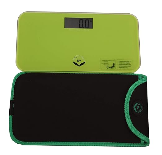NewlineNY Green Mini Bathroom Travel Scale with Protection Sleeve SBB0719MLG+101BG