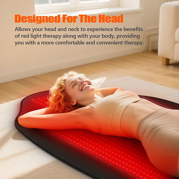 Upgraded 73 x 33 Full Body Red Light Therapy Mat 1370 LEDs Large Infrared Red Light Therapy Pad (660nm &amp 850nm) for Body Pain Relief Premium Leather Adjustable Timer &amp Intensity