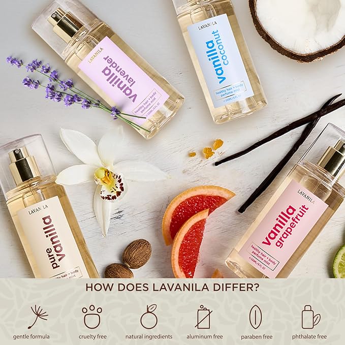 Lavanila Vanilla Grapefruit Deodorant (2-pack) + Hair &amp Body Perfume Mist - Bright &amp Fresh With Madagascar Vanilla &amp Juicy Grapefruit