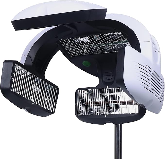 Wall Mounted/Vertical Hair Dryer for Salon with Hood &amp Hair Steamer Cordless Hair Dryer with Stand Professional Hair Drying Tool for Hair Salon Hanging Design for Space-Save(Wall-Mounted)