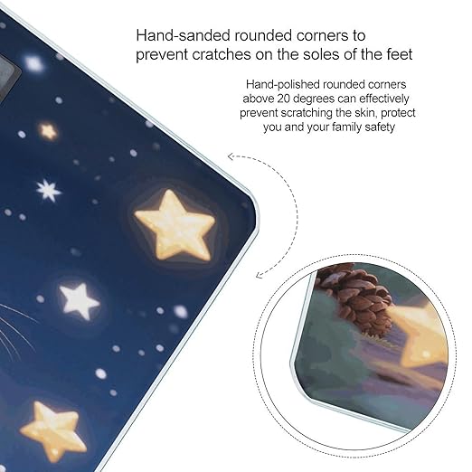 Cute Squirrel Star Weight Scale Cute Bathroom Scale for Body Highly Accurate Digital Weighing Machine for People Compact LCD Display Scales with Sturdy Toughened Glass Scales