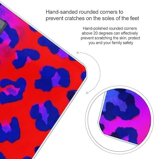 Digital Bathroom Weighing Scale Energy Saving Scale Smart Scale for Body Weight Trippy Red Pink Purple Blue Cheetah Leopard Print