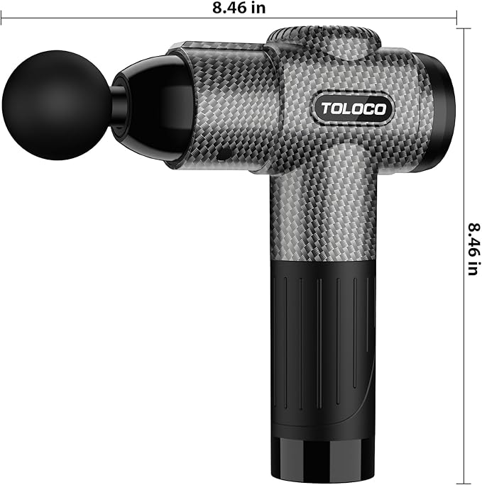 TOLOCO Massage Gun Deep Tissue Back Massage for Athletes for Pain Relief Percussion Massager with 10 Massages Heads &amp Silent Brushless Motor Valentines Day Gifts for Him Her Carbon