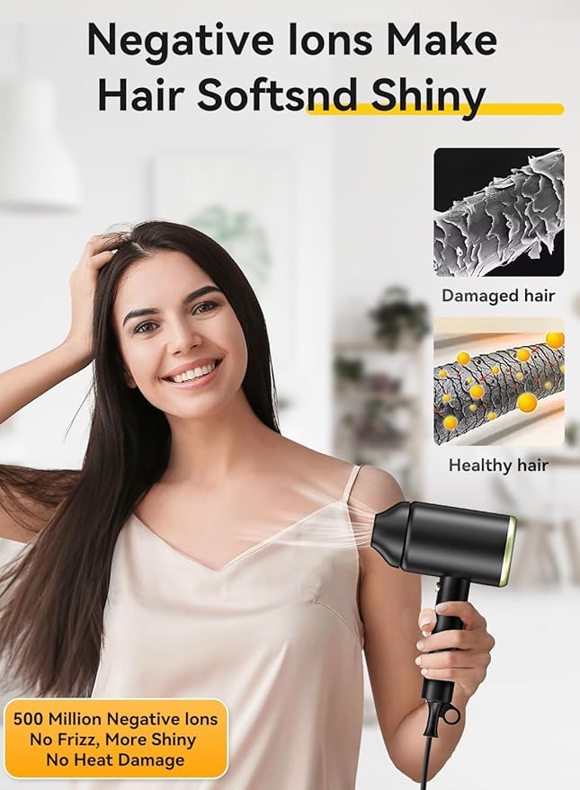 Hair Dryer150000RPM Upgraded Professional Ionic Blow Dryer with Diffuser for Women Men