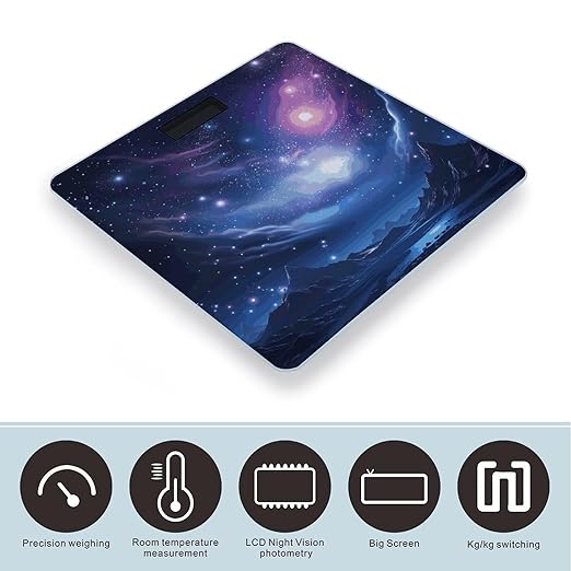 Mysterious Stars Scale for Body Weight Digital Bathroom Scale Precision Smart Weighing Scales with Clear LED Display Accurate High Precision Scales Weighing Machine