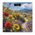 Flower Radial Mountain Smart Scale for Body Weight Digital Bathroom Scale Toughened Glass Weight Scale with Large LCD Backlight Display High Precision Scales Weighing Machine