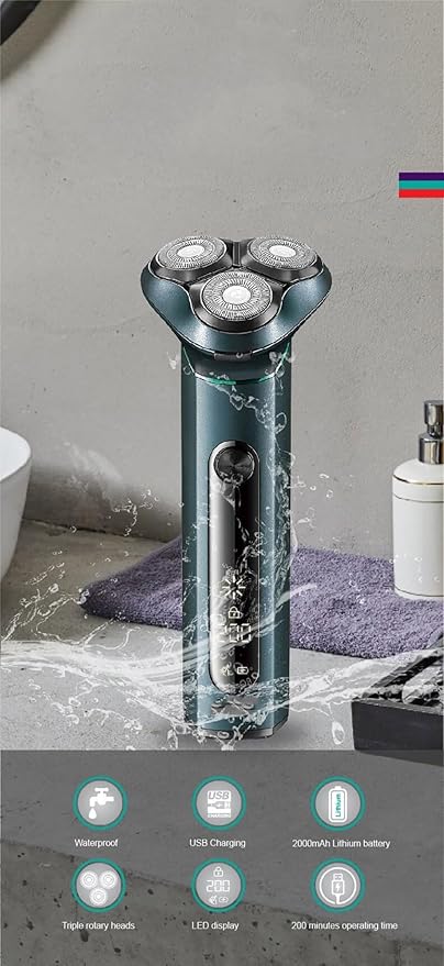 Head Shaver for Men Shaver Waterproof Razor Professional Beard Trimmer Electric Shaving Machine Rotary 3D Floating Razors for Shaving Men
