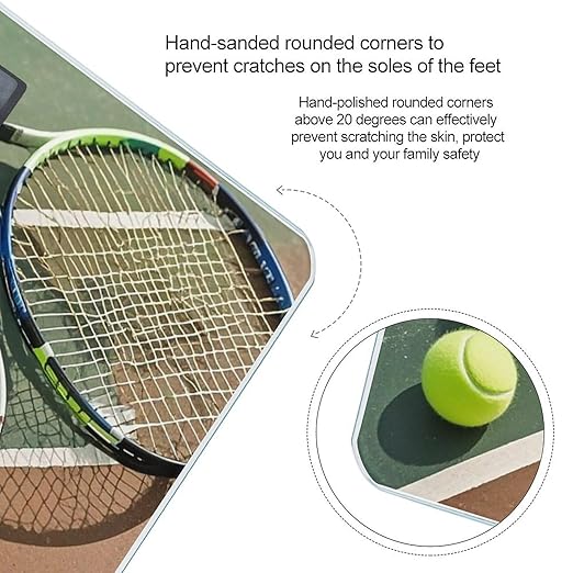 Tennis Racquets and Tennis Balls Scale for Body Weight Highly Accurate Digital Bathroom Body Scale Digital Bathroom Scales for People Anti-Slip Large LCD Display Smart Scales