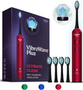 Wagner Stern VibroWave Plus Oscillation &amp Vibration Sonic Electric Toothbrush with 4 Brush Heads. IPX7 Waterproof.